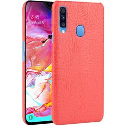 Mobigear Croco Samsung Galaxy A20s Hårdt Bagsidecover - Rød