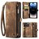 CaseMe 008 iPhone 14 Pro Max Knížkové pouzdro 2v1 s odnímatelným krytem Peněženka - Hnědá