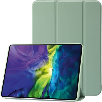 Mobigear Tri-Fold Gel iPad 11 (2025) TPU / Keinonahka Lompakkokotelo - Vihreä