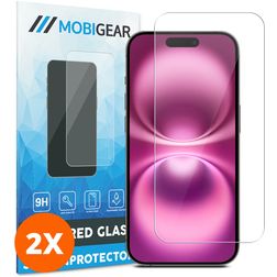 Mobigear iPhone 16 Tempered Glass Screen Protector - Case Friendly (2-Pack)