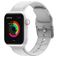 Mobigear Dashed Silikoni Apple Watch Ranneke Solki - 49/46/45/44 mm - Valkoinen