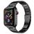 Mobigear Lissabon Ocelový řemínek Apple Watch Řemínek Motýlková spona - 49/46/45/44 mm - Černá