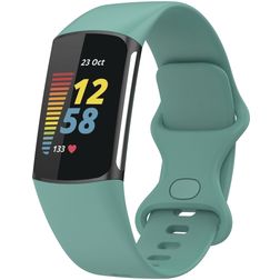 Mobigear Sport Dual Silikoni Fitbit Charge 5 Ranneke Tappikiinnitys - Vihreä