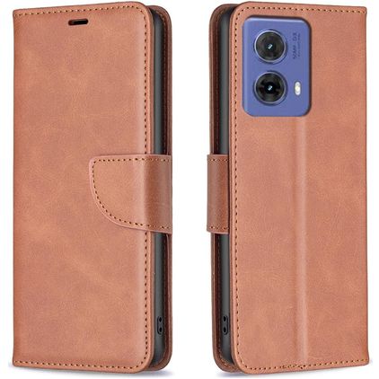 Mobigear Excellent Motorola Moto G85 Funda tipo libro Cartera - Marrón