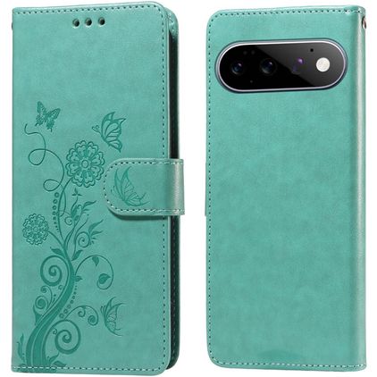 Mobigear Flowers Google Pixel 11 Cover a libro portafoglio - Verde