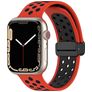 Mobigear Sport Plus Mag Silicone Apple Watch Strap Magnetic closure - 42/41/40/38 mm - Black / Red
