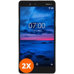 Mobigear Premium Nokia 7 Vidro temperado Película de ecrã - Compatível com capas - Preto (Pack de 2)