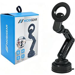 Mobigear MagSafe Mobilholder til bil Sugekop / Instrumentbræt Magnetisk Universel - Sort