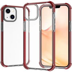 Mobigear Full Bumper iPhone 14 Funda Plástico rígido Carcasa Antigolpes - Transparente / Rojo