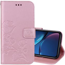 Mobigear Roses iPhone XR Knížkové pouzdro Peněženka - Růžově zlatá