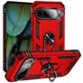 Mobigear Armor Ring Google Pixel 9 Hard Case Back cover Shockproof with Ring Holder - Red
