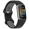 Mobigear Sport Dual Silikone Fitbit Charge 5 Urrem Stiftlukning - Sort / Grå