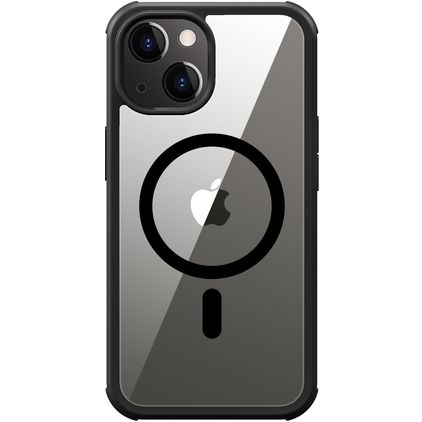 Valenta Full Cover iPhone 15 MagSafe Cristal templado Carcasa Antigolpes - Transparente / Negro