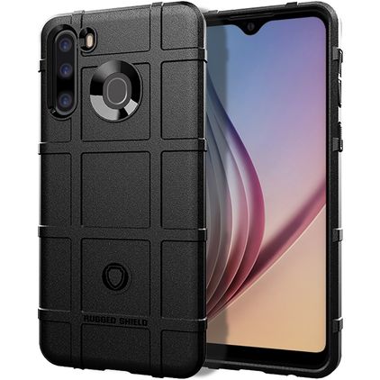 Mobigear Rugged Shield Samsung Galaxy A21 Joustava TPU Suojakuori Iskunkestävä - Musta