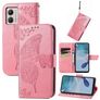 Mobigear Butterfly Motorola Moto E13 Cover a libro portafoglio - Rosa
