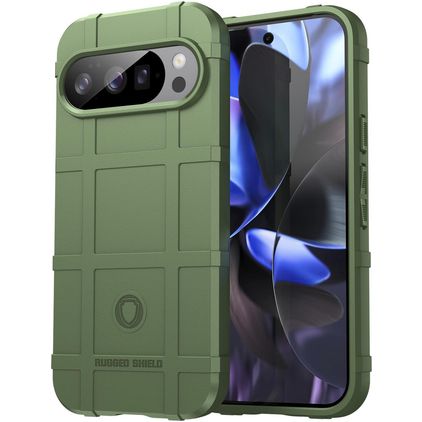 Mobigear Rugged Shield Google Pixel 10 Pro Joustava TPU Suojakuori Iskunkestävä - Vihreä