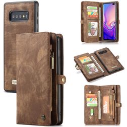 CaseMe 008 Samsung Galaxy S10 Funda tipo libro 2 en 1 con carcasa extraíble Cartera - Marrón