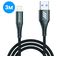 Kabel Mobigear Nylon USB-A na Apple Lightning MFI 3 m - Černá