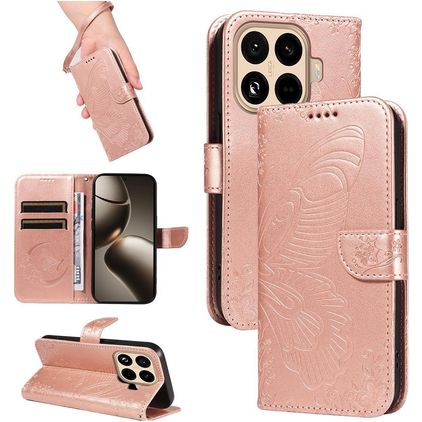 Mobigear Butterfly Xiaomi 15T Pro Wallet case - Rose Gold