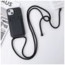 Mobigear Lanyard Card iPhone 15 Plus Silicona Funda con cuerda y tarjetero - Negro
