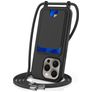 Mobigear Lanyard Card iPhone 16 Pro Silicone Capa com cordão e porta-cartões - Preto