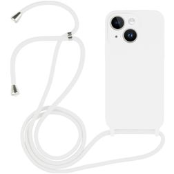 Mobigear Lanyard iPhone 15 Plus Silikon Etui ze smyczą - Biały