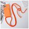 Mobigear Lanyard Card iPhone 15 Pro Max Silicone Case with lanyard and Card Holder - Orange