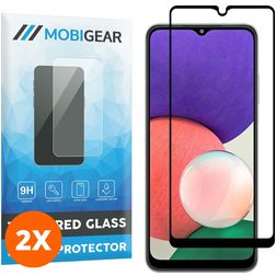Mobigear Premium Samsung Galaxy A22 5G Glas Skærmbeskytter - Case Friendly - Sort (2-pak)