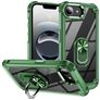 Mobigear Crystal Ring iPhone 16e Hårdt Bagsidecover med ringholder - Grøn