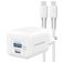 Mobilize Wall Charger Dual USB / USB-C USB-C 1.2 Meter Power Delivery 30W - White