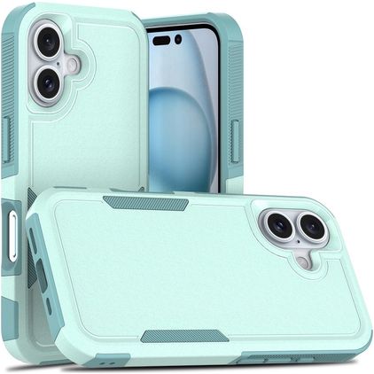 Mobigear Heavy Armor iPhone 16 Plástico rígido Capa traseira Antichoque - Verde