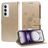 Mobigear Flowers OPPO Reno 12 Pro Cover a libro portafoglio - Oro