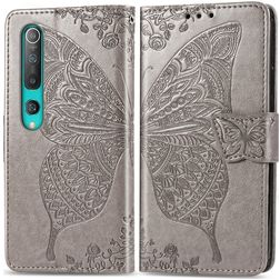 Mobigear Butterfly Xiaomi Mi 10 Pro Cover a libro portafoglio - Grigio