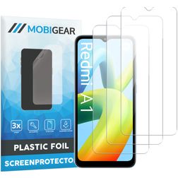Mobigear Xiaomi Redmi A1 4G Película de ecrã em plástico - Compatível com capas (Pack de 3)