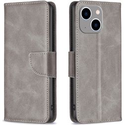 Mobigear Excellent iPhone 15 Plus Knížkové pouzdro Peněženka - Šedá