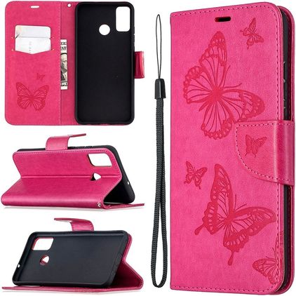 Mobigear Butterfly HONOR 9X Lite Plånboksfodral med sedelfack - Rosa