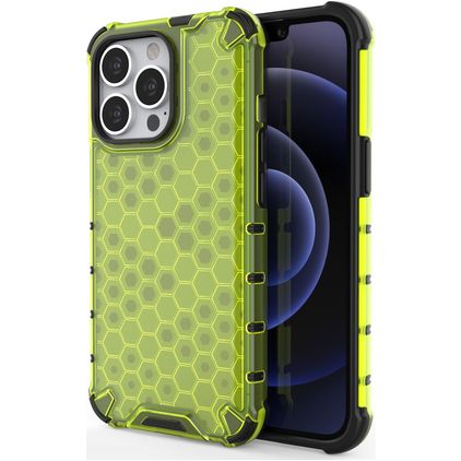 Mobigear Honeycomb iPhone 14 Hard Case Back cover Shockproof - Green