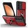 Mobigear Armor Ring Cam Slide Samsung Galaxy S25 FE Hard Case Back cover Shockproof with Ring Holder and Camera Slider - Red