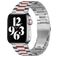 Mobigear Antwerp Rustfrit stål Apple Watch Urrem Sommerfuglelås - 49/46/45/44 mm - Lyserød / Sølv
