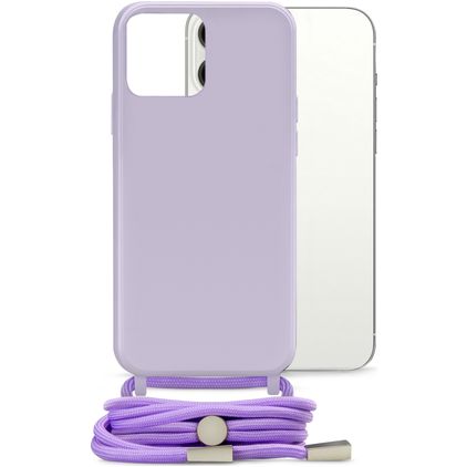 Mobilize Lanyard Gelly iPhone 13 Pro Max TPU flexible Funda con cuerda - Pastel Purple