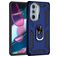Mobigear Armor Ring Motorola Edge 30 Pro Hard Case Back cover Shockproof with Ring Holder - Blue