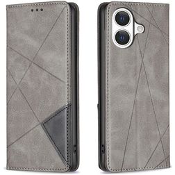 Mobigear Rhombus Slim iPhone 17 Funda tipo libro - Gris