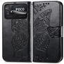 Mobigear Butterfly POCO C40 Funda tipo libro Cartera - Negro