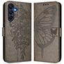 Mobigear Flowers Samsung Galaxy A17 Wallet case - Grey