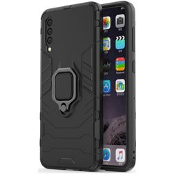 Mobigear Armor Ring Samsung Galaxy A50 Kova Suojakuori Iskunkestävä + Sormuspidike - Musta