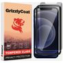 GrizzlyCoat Easy Fit AntiSpy iPhone 12 Pro Max Vidro temperado Película de ecrã Privacidade - Compatível com capas + Moldura de instalação