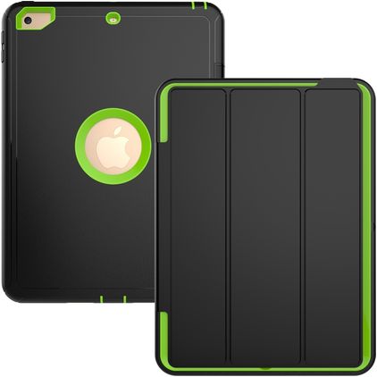 Mobigear Tri-Fold Folio iPad 5 (2017) Cover Hård plast / TPU Pungetui - Sort / Grøn