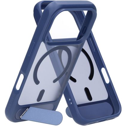 Mobiparts Hardcover iPhone 18 Pro MagSafe Tvrdý plast Zadní kryt se stojánkem - Satin Blue