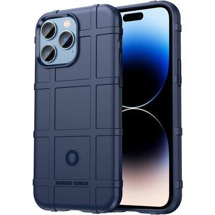 Mobigear Rugged Shield iPhone 14 Pro Max TPU flexível Capa traseira Antichoque - Azul