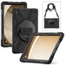 Xccess Survivor All-round Samsung Galaxy Tab A9 Plus (2023) Capa Plástico rígido / Silicone Capa traseira + Alça de ombro + Suporte - Preto